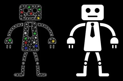 Flare Mesh 2D Official Robot Icon with Flare Spots Stockillustratie