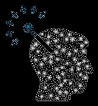 Flare Mesh 2D Optical Neural Interface with Flare Spots Stock Illustration