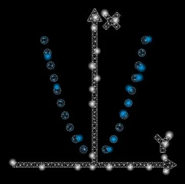 Flare Mesh 2D Parabole Plot with Flare Spots Ilustración de archivo