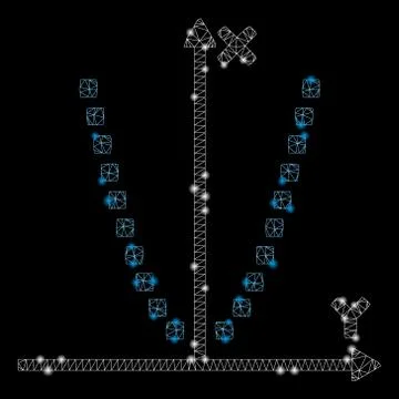 Flare Mesh 2D Parabole Plot with Flare Spots Illustrazione stock
