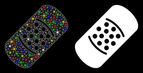 Flare Mesh 2D Patch Icon with Flare Spots Ilustración de archivo