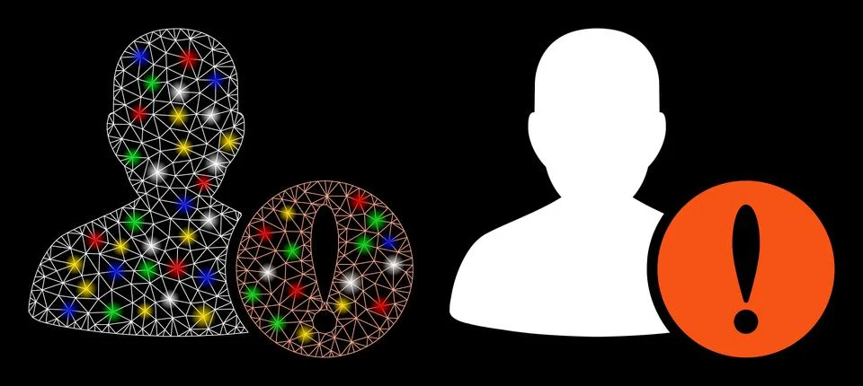 Flare Mesh 2D Patient Problem Icon with Light Spots Stock Illustration