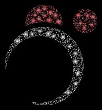 Flare Mesh 2D Planet System with Flare Spots Stock Illustration