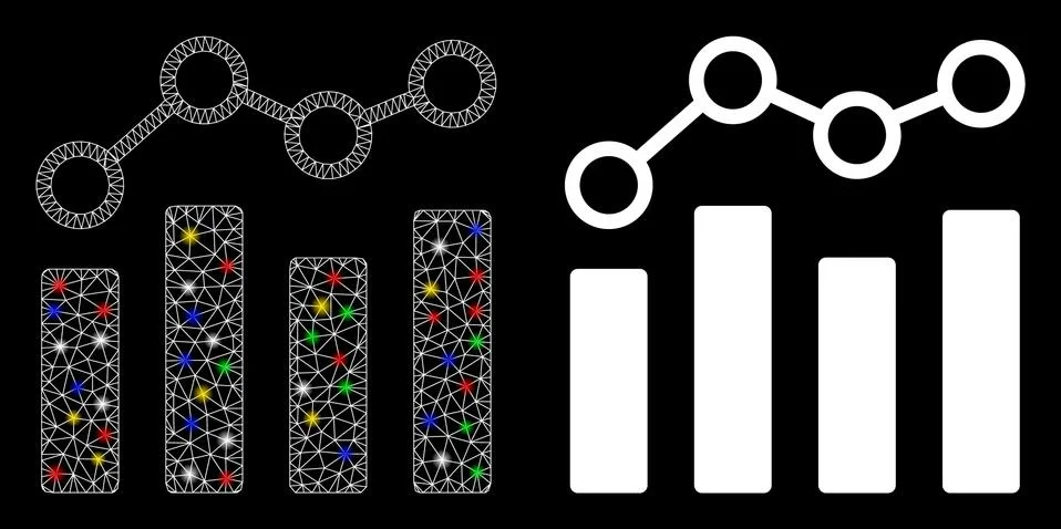 Flare Mesh 2D Point Chart Icon with Flash Spots Stockillustratie