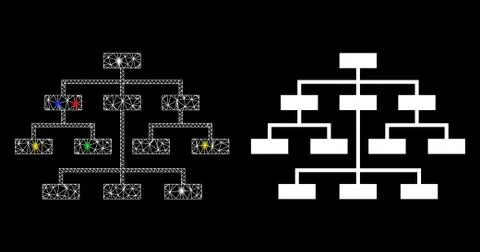 Flare Mesh 2D Program Tree Icon with Flash Spots Stock Illustration