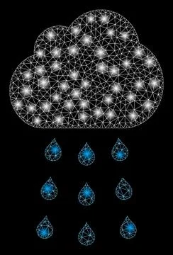 Flare Mesh 2D Rain Cloud with Flare Spots Stock Illustration
