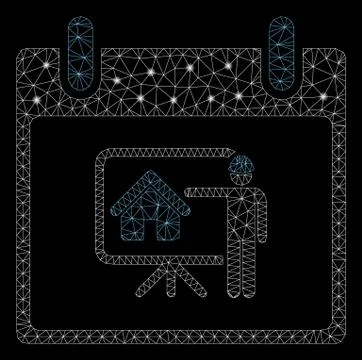 Flare Mesh 2D Realty Developer Calendar Day with Flare Spots Stock Illustration