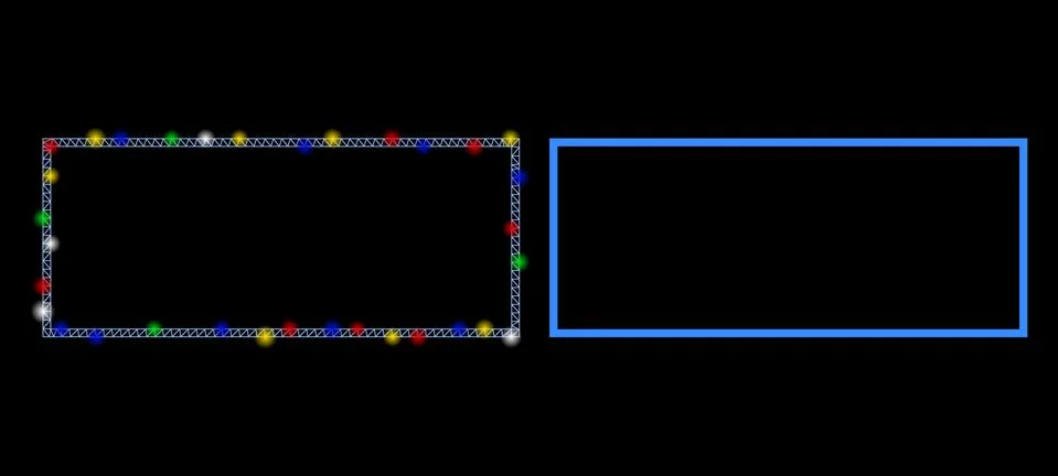 Flare Mesh 2D Rectangle Frame Icon with Flare Spots Stock Illustration