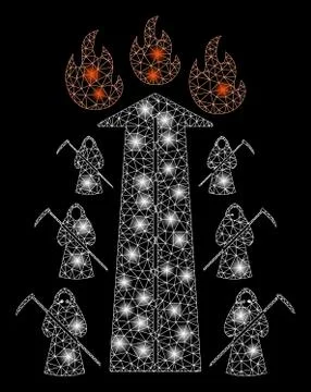 Flare Mesh 2D Road to Hell Fire with Flash Spots Stock Illustration