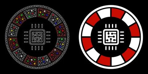 Flare Mesh 2D Roulette Processor Icon with Flare Spots Stock Illustration