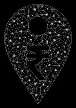 Flare Mesh 2D Rupee Map Marker with Flare Spots Illustrazione stock