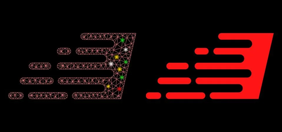 Flare Mesh 2D Rush Effect Icon with Flare Spots Stock Illustration