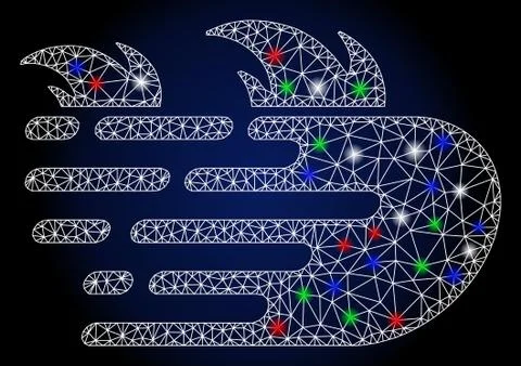 Flare Mesh 2D Rush Fire with Flare Spots Stock Illustration