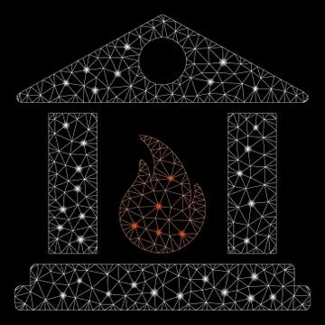 Flare Mesh 2D Sacrificial Temple Fire with Flare Spots Stock Illustration