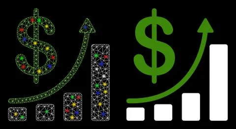 Flare Mesh 2D Sales Chart Icon with Flare Spots イラスト素材