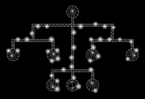 Flare Mesh 2D Script Tree with Flare Spots 스톡 일러스트