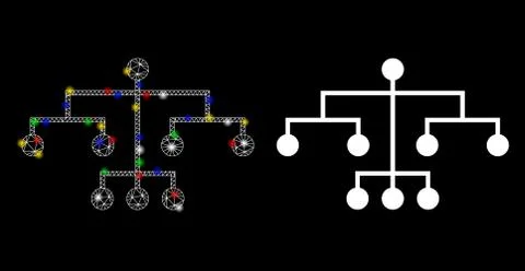 Flare Mesh 2D Script Tree Icon with Flare Spots 库存插图