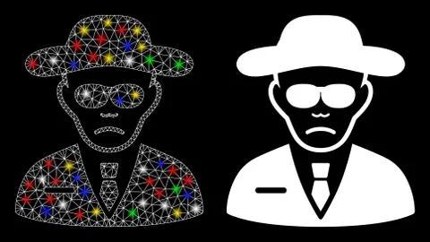 Flare Mesh 2D Security Agent Icon with Flare Spots 스톡 일러스트
