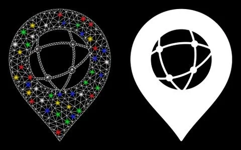 Flare Mesh 2D Sphere Marker Icon with Flare Spots イラスト素材