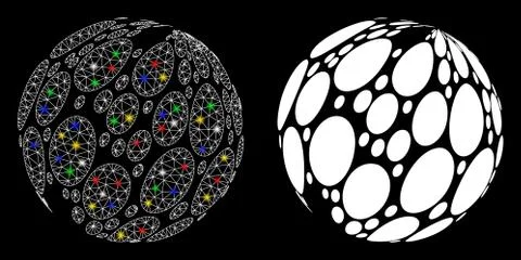 Flare Mesh 2D Spotted Abstract Sphere Icon with Flare Spots Stock Illustration