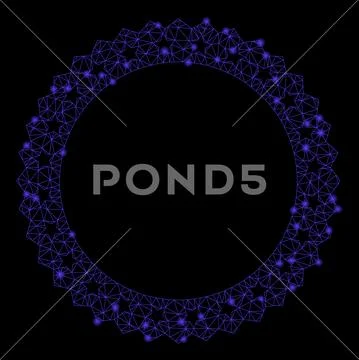 Flare Mesh 2D Starred Rosette Round Frame with Light Spots Stock Illustration