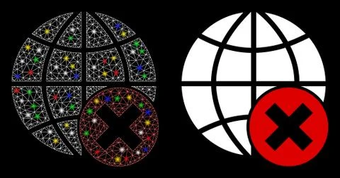 Flare Mesh 2D Stop Globalization Icon with Flare Spots Stockillustratie