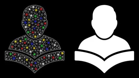 Flare Mesh 2D Student Icon with Flare Spots Stockillustratie