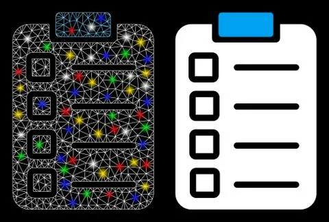 Flare Mesh 2D Test Tasks Icon with Flare Spots Stock Illustration