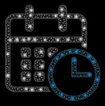 Flare Mesh 2D Timetable Clock with Flare Spots Stockillustratie