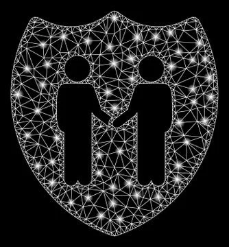 Flare Mesh 2D Trust Shield with Flare Spots Stock Illustration