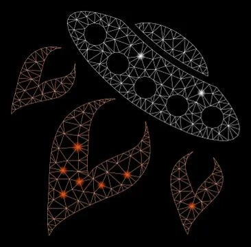 Flare Mesh 2D UFO Start Fire with Flare Spots Illustrazione stock