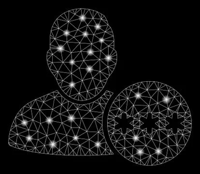 Flare Mesh 2D User Hidden Password with Flare Spots Illustrazione stock