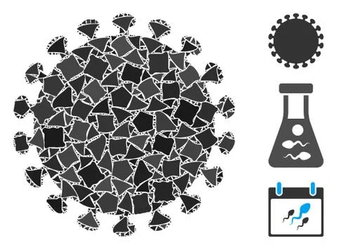 Flare Mesh 2D Virus Shell with Flare Spots Stock Illustration