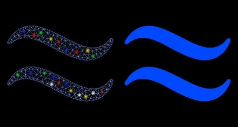 Flare Mesh 2D Waves Icon with Flare Spots Stock Illustration