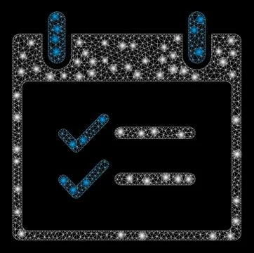 Flare Mesh Carcass Check Items Calendar Day with Flash Spots Stock Illustration