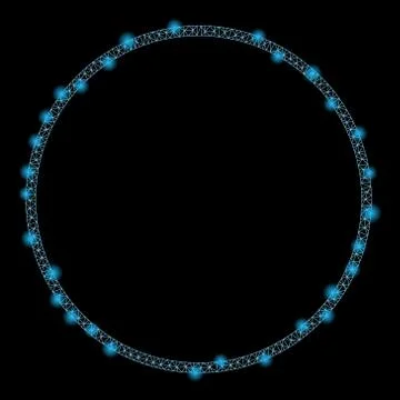 Flare Mesh Carcass Circle Frame with Light Spots Stock Illustration