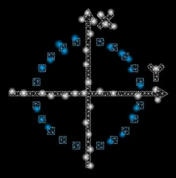 Flare Mesh Carcass Circle Plot with Flare Spots Stock Illustration