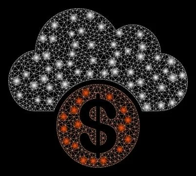 Flare Mesh Carcass Cloud Dollar with Flare Spots Illustrazione stock