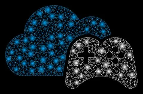 Flare Mesh Carcass Cloud Game Controller with Flare Spots 스톡 일러스트