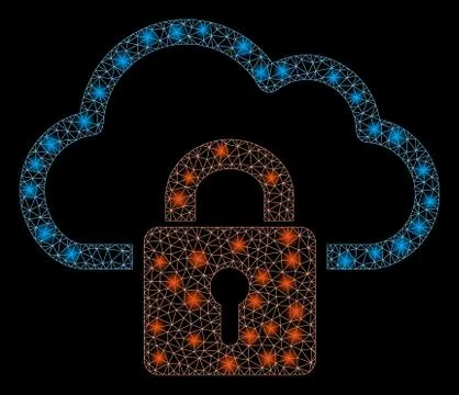 Flare Mesh Carcass Cloud Locked with Flare Spots Stock Illustration