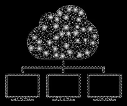 Flare Mesh Carcass Cloud Network Hierarchy with Flare Spots イラスト素材