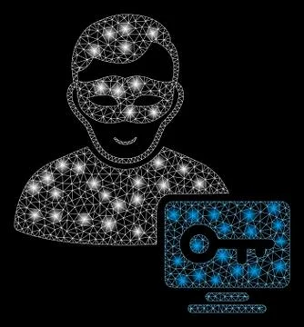 Flare Mesh Carcass Computer Hacker with Flare Spots イラスト素材