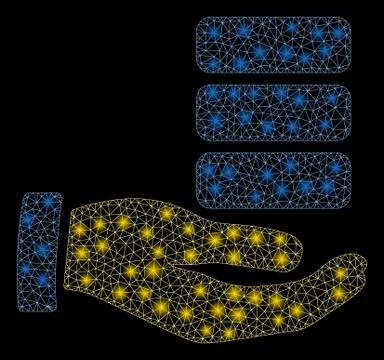 Flare Mesh Carcass Data Provider Hand with Flare Spots Stock Illustration