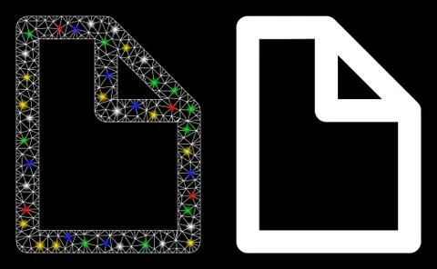 Flare Mesh Carcass Document Page Icon with Flare Spots イラスト素材