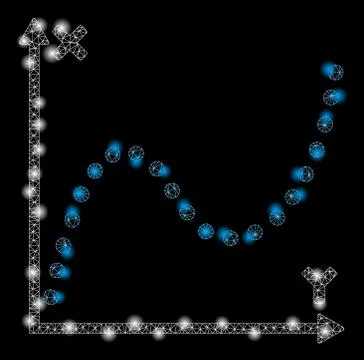 Flare Mesh Carcass Dotted Plot with Flare Spots Stockillustratie