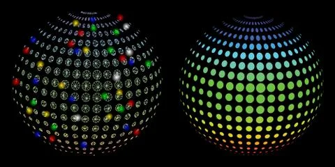 Flare Mesh Carcass Dotted Sphere Surface Abstraction Icon with Flare Spots 스톡 일러스트