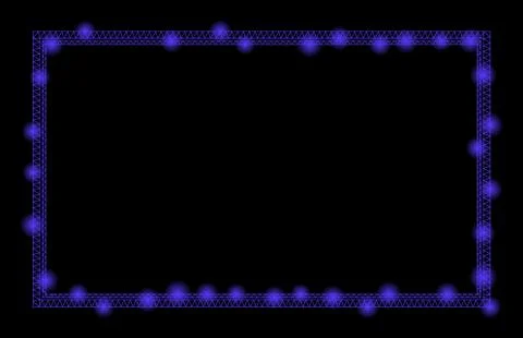 Flare Mesh Carcass Double Rectangle Frame with Flare Spots 스톡 일러스트