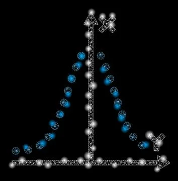 Flare Mesh Carcass Gauss Plot with Flare Spots Stockillustratie