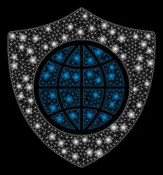 Flare Mesh Carcass Global Shield with Flare Spots Stock Illustration