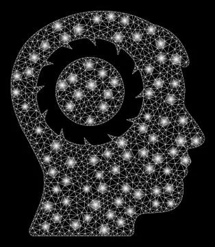 Flare Mesh Carcass Human Memory Wheel with Flare Spots Stock Illustration